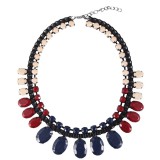 Maria King Színes hangsúlyos divat nyakék kristályokkal, 45+6 cm