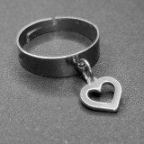 Maria King Szív charmos állítható méretű gyűrű, ezüst színű, választható szélességben