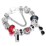 Maria King Szív-napszemüveg motívumos Pandora stílusú karkötő, 18 cm