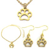 Maria King Tappancs nemesacél nyaklánc, fülbevaló és karkötő szett, arany színű