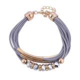 Maria King Többrétegű fémgyöngyös karkötő, szürke-arany