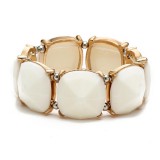 Maria King Trendi akril és fém mozaik kő karkötő - fehér