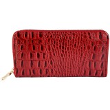 Maria King Trendi Női Pénztárca, retro kígyóbőrutánzat, piros
