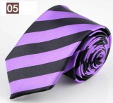Maria King Trendi új stílusú csíkos, vékony nyakkendő, lila-fekete