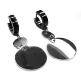 Maria King Tüköracél karika lapok fülbevaló, ezüst-fekete színű