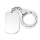 Maria King Tükörfényű nemesacél dögcédula kulcstartó, ezüst színben (gravírozható)