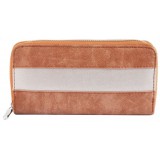 Maria King valódi bőr pénztárca, barna-szürke csíkos