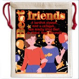 Maria King Vászonzsák-táska, Best Friends... mintával (feliratozható)