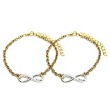 Maria King Végtelen-BFF (Legjobb Barátok Örökké) charmos rozsdamentes acél páros karkötő, arany színű