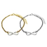 Maria King Végtelen-BFF (Legjobb Barátok Örökké) charmos rozsdamentes acél páros karkötő, ezüst-arany színű
