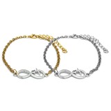 Maria King Végtelen-Szív charmos rozsdamentes acél páros karkötő, arany-ezüst színű