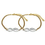 Maria King Végtelen-Szív charmos rozsdamentes acél páros karkötő, arany színű