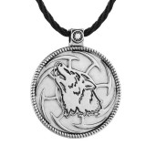 Maria King Viking farkasmotívumos medál bőr nyaklánccal