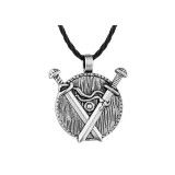 Maria King Viking Két Kardos motívumos medál műbőr nyaklánccal