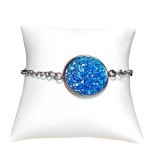 Maria King Világoskék csillámos karkötő, arany és ezüst színben