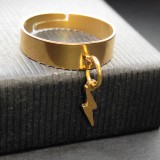 Maria King Villám charmos állítható méretű gyűrű, arany színű, választható szélességben