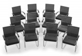 MARINA 12db-os konferencia szék, látogatók számára, fekete
