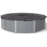 márkanév nélkül Deluxe PE téli medencevédő takaró, kör alakú fémpalástos medencékhez, 4.5m átmérőjű, fekete színű