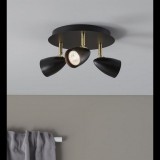 MARKSLÖJD CIRO Ceiling 3L fekete/sárgaréz