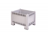 martinialfredo Zárt oldalú 300 l-es műanyag box-konténer, 4 lábas,
