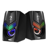 Marvo Havoc 10 RGB vezetékes sztereó gamer hangszóró, 2×3 W, USB + 3.5 mm, fekete - SG-118