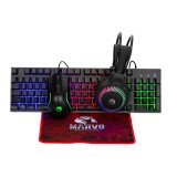 Marvo Loot 40 vezetékes gamer szett, billentyűzet, egér, headset, egérpad, RGB világítás, UK kiosztás - CM416