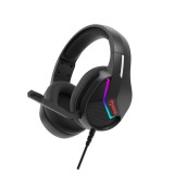 Marvo Tactic 40 vezetékes gamer headset, RGB világítás, 50 mm hangszóró, fekete