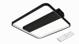 Masterled Fekete minimál 40 W-os, 42x40 cm LED távirányítós mennyezeti lámpa