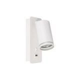 MasterLED Ring fehér oldalfali lámpa, GU10-es foglalattal, USB csatlakozóval
