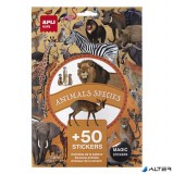 Matrica, újra felhasználható, 50 db, APLI Kids &#039;Stickers&#039;, szavanna állatai