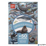 Matrica, újra felhasználható, 50 db, APLI Kids &#039;Stickers&#039;, tengeri állatok