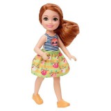 Mattel Barbie: Club Chelsea vörös hajú lány baba lajháros ruhában (DWJ33/GHV66) (DWJ33/GHV66) - Barbie babák