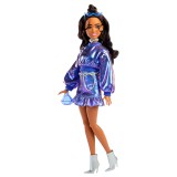 Mattel Barbie Deluxe Style - Barbie baba Metál kék ruhában (JFP42)