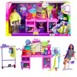 Mattel Barbie: Extravagáns öltözőszoba lila hajú babával és kiskutyával