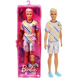Mattel Barbie Fashionista fiú baba kockás felsőben (DWK44/GRB90) (DWK44/GRB90) - Barbie babák
