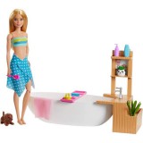 Mattel Barbie feltöltődés: Fürdőszoba szett babával és fürdősóval