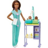 Mattel Barbie karrierista babák: Barna bőrű gyerekorvos ikerbabákkal