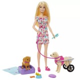 Mattel Barbie Szőke hajú Barbie baba kerekesszékes kutyussal (HTK37) (HTK37)