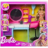 Mattel Barbie Totally Hair: fodrászat játékszett babával és kiegészítőkkel (HKV00) (HKV00) - Barbie babák