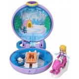 Mattel Polly Pocket: Világos lila mini szett - Polly havas kalandja