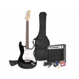 max Gigkit Elektromos gitár szett (20W erősítő, táska, hangoló, pengetők) - fekete