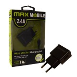 Max Mobile hálózati töltő Micro USB kábellel fekete (3858891300092) (3858891300092) - Töltők