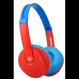 MAXELL Fejhallgató, HP-BT350 BT, gyerekeknek, headset, integrált mikrofon, Bluetooth & 3.5mm Jack, kék-piros (348365)