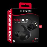 Maxell TWS Mini Duo Earbuds Bluetooth Fülhallgató Fekete