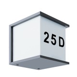 Maxim szürke házszám világító lámpa, E27-es foglalattal