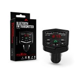 Maxlife MXFT-02 Bluetooth FM-transmitter/autós töltő 15W - 2xUSB/microSD kártyaolvasó - fekete