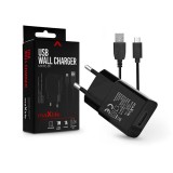 Maxlife MXTC-01 5W hálózati töltő adapter + USB/microUSB kábel 1m - fekete