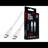Maxlife Type-C - Type-C adat- és töltőkábel 1 m-es vezetékkel - Maxlife MXUC-05 USB-C to USB-C PD Cable - 60W - fehér (TF-0185)
