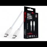 Maxlife Type-C - Type-C adat- és töltőkábel 2 m-es vezetékkel - Maxlife MXUC-05 USB-C to USB-C PD Cable - 100W - fehér (TF-0182)