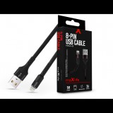 Maxlife USB - Lightning adat- és töltőkábel 1 m-es szövet vezetékkel - Maxlife MXUC-01 8-PIN USB Cable - 5V/2A - fekete (TF-0169) - Adatkábel